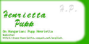 henrietta pupp business card